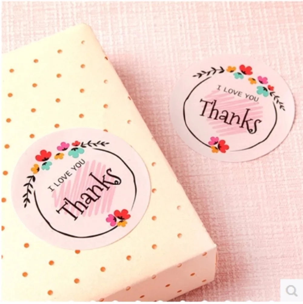 80 шт. DIY Скрапбукинг Цветочная любовь наклейка спасибо печенье/Торт/подарок