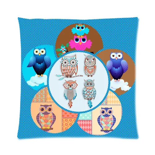 Дизайн модный красочный смазливая мультфильм совы молнии бросок наволочка чехол