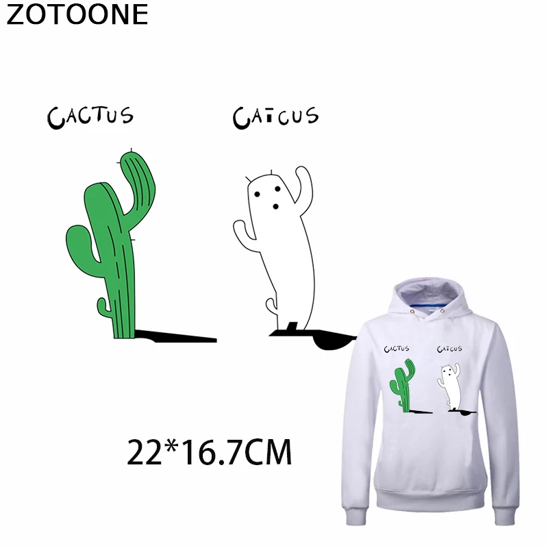 Нашивки ZOTOONE С КАКТУСОМ и кайкусом для одежды забавные нашивки термотрансферные