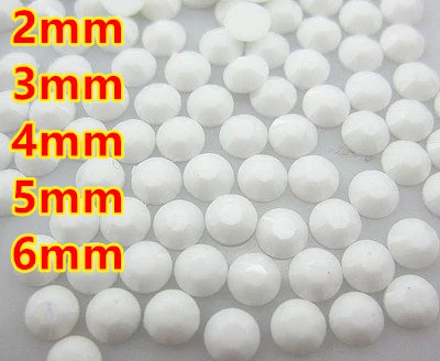 

Jelly White AB Resin Flatback beads for Nail Art/Garment/Decoration (2mm 3mm 4mm 5mm 6mm) 10000~100000pcs/bag