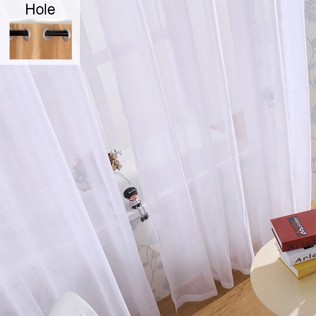 Hole ISINOTEX, занавеска на окно, вуаль, ткань, белая, однотонная, прозрачная, отвесная, для гостиной, тюль, вуаль, занавеска, драпировка, панель, украшение дома - Цвет: Hole