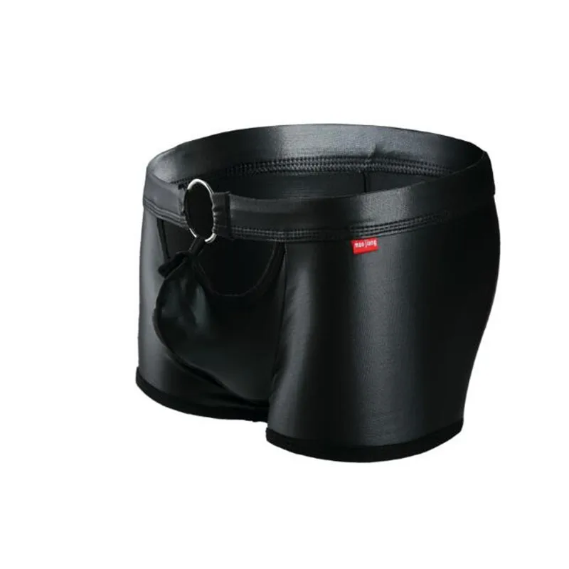 Мужское нижнее белье мужские шорты-боксеры из искусственной кожи сексуальные