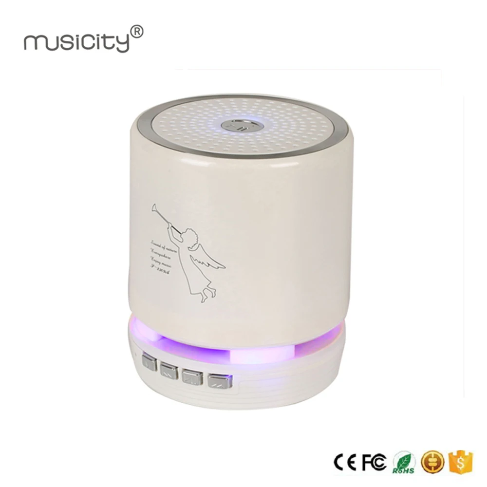 Musicity Беспроводной Портативный Бумбокс светодиодный мини Bluetooth Динамик с FM радио