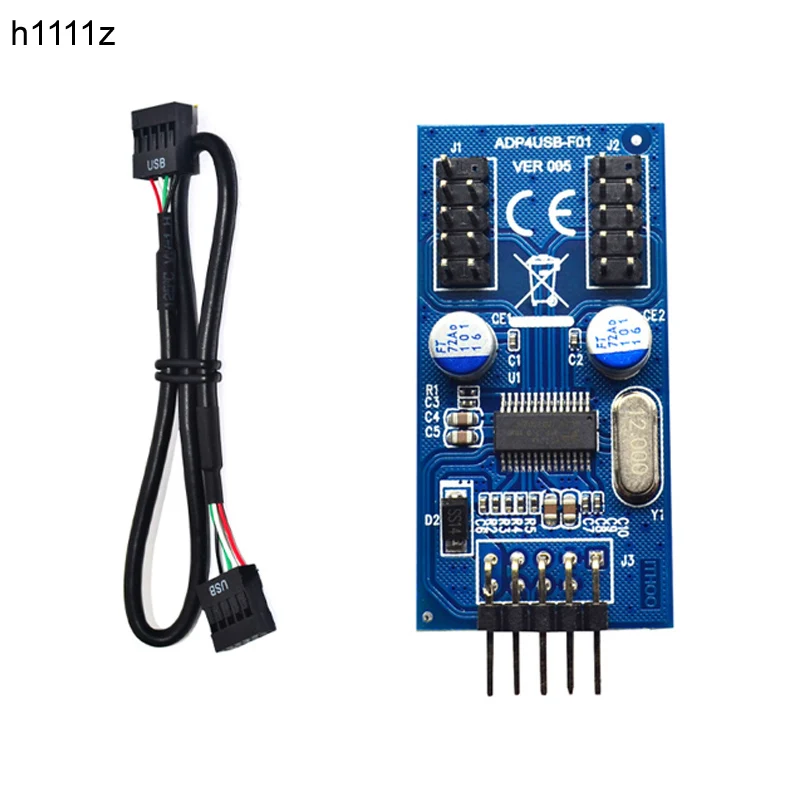 

9pin USB header Male 1 to 2 or 4 Female Extension Cable Card Desktop 9Pin USB HUB USB 2.0 9 pin Connector Adapter Port Multilier