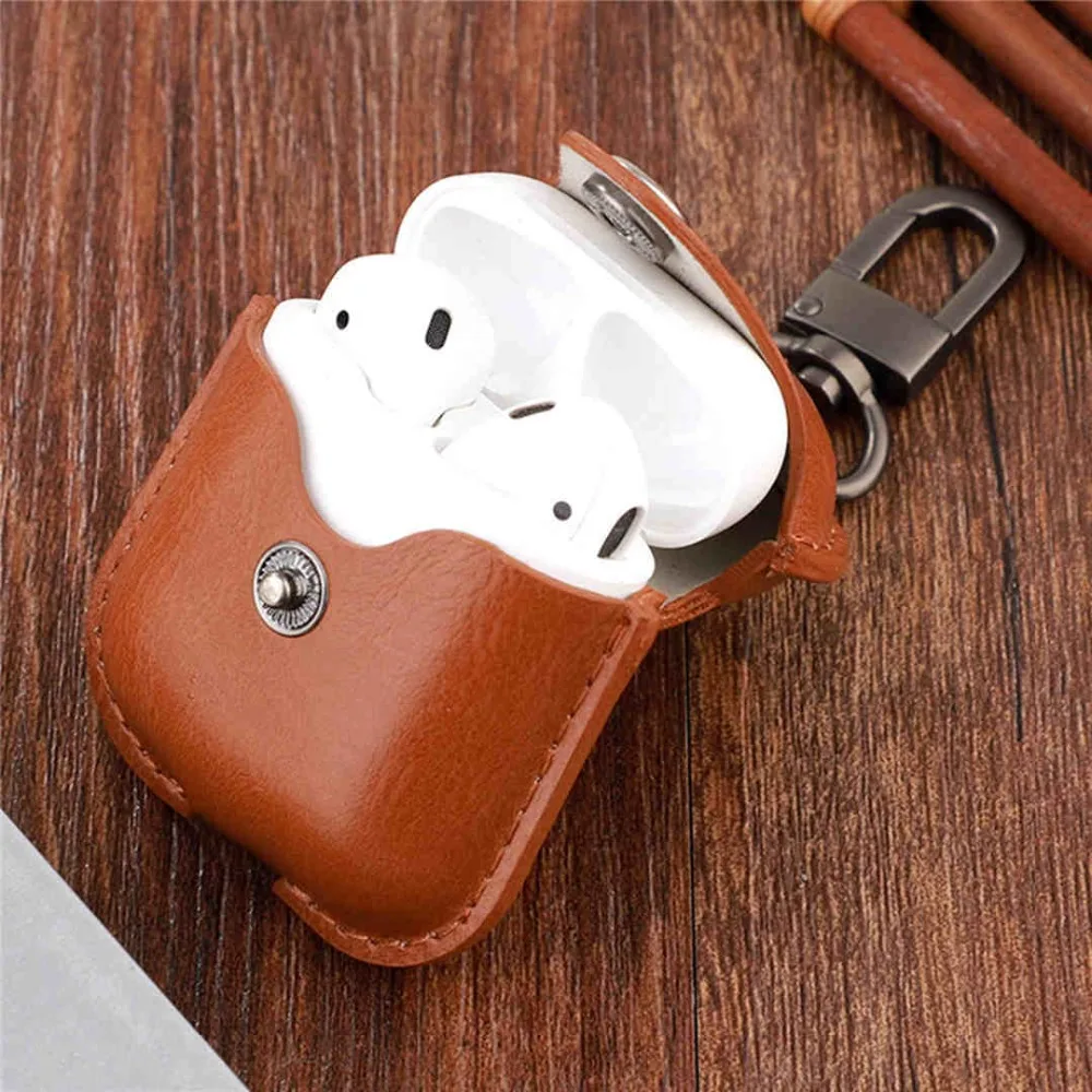 Чехол для наушников для Airpods, защитный чехол, беспроводная bluetooth-гарнитура, сумка для зарядки, натуральная кожа, чехол для Airpods