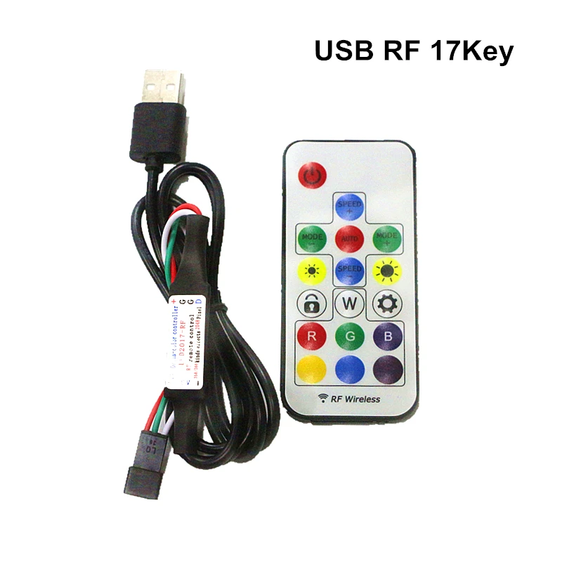 DC5V USB беспроводной РЧ пульт дистанционного управления для 5 В WS2812B SK6812 пикселей