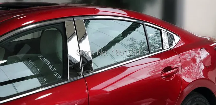 Авто оконная накладка стойки Накладка для Mazda 6, нержавеющая сталь, 6 шт./лот
