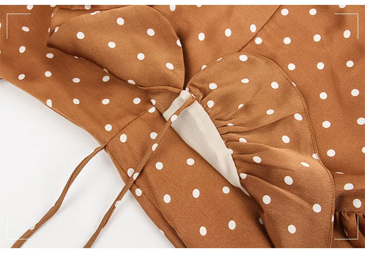 Новинка лета 2019 модное женское платье с оборками в горошек уличное стильное