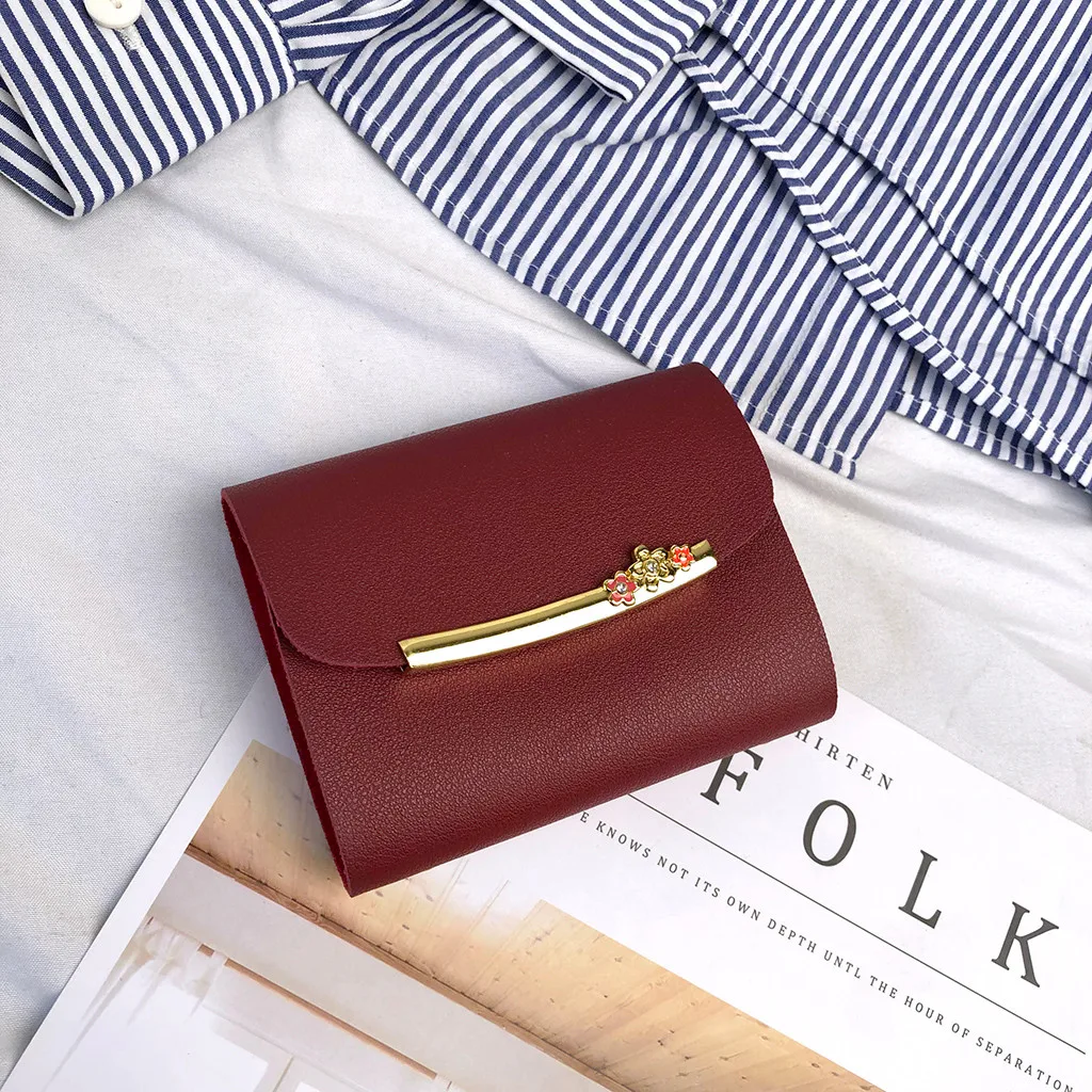 Женский мини-кошелек маленький складной кошелек с отделением для монет и карт 50