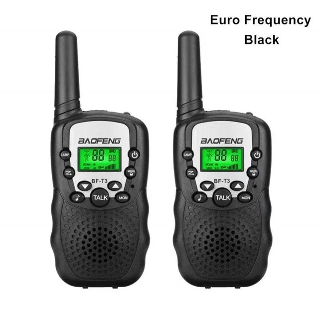 2 шт. мини Baofeng BF-T3 портативная рация 8/22 каналов для детей двухстороннее радио 10 тонов вызова КВ трансивер коммуникатор T3 - Цвет: 2 Black EURO