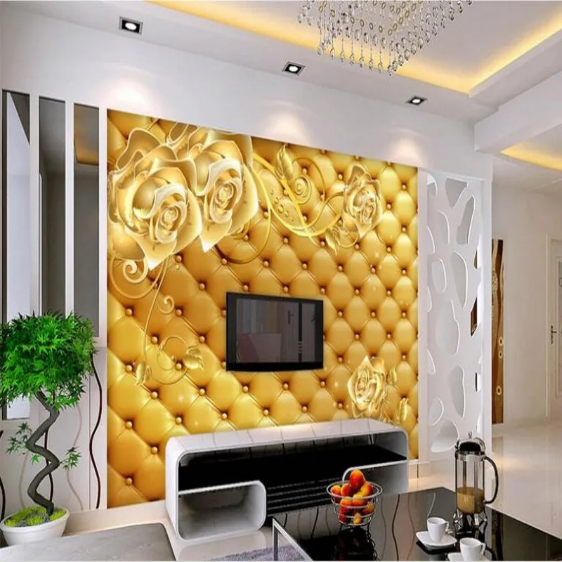 Wellyu пользовательские крупномасштабные фрески 3D стерео кожа романтические розы