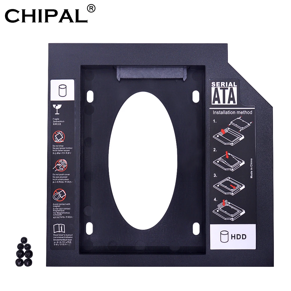 CHIPAL Универсальный SATA 3,0 2nd HDD Caddy 12,7 мм для 2," 2 ТБ SSD HD Жесткий диск чехол Корпус для ноутбука CD DVD rom Оптический отсек