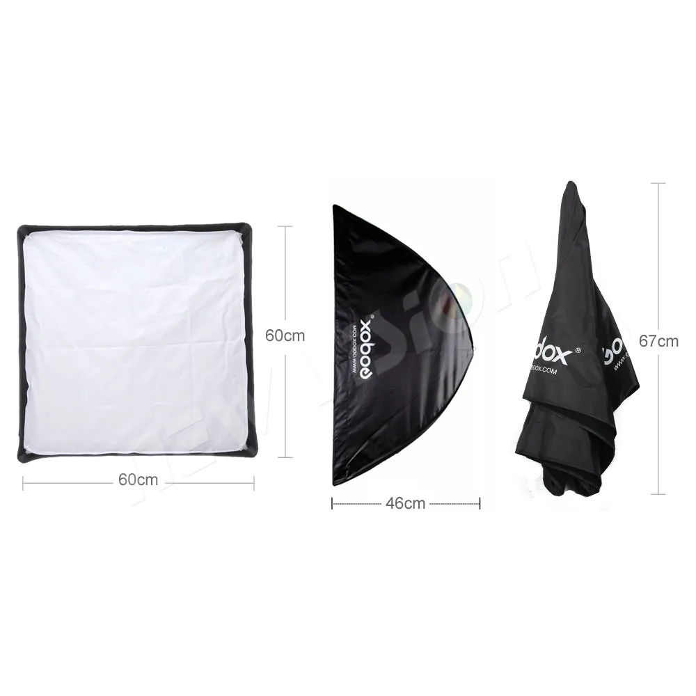 Godox портативный 60x60 см/24*24 дюйма фотостудия зонтик софтбокс Отражатель для вспышки Speedlight