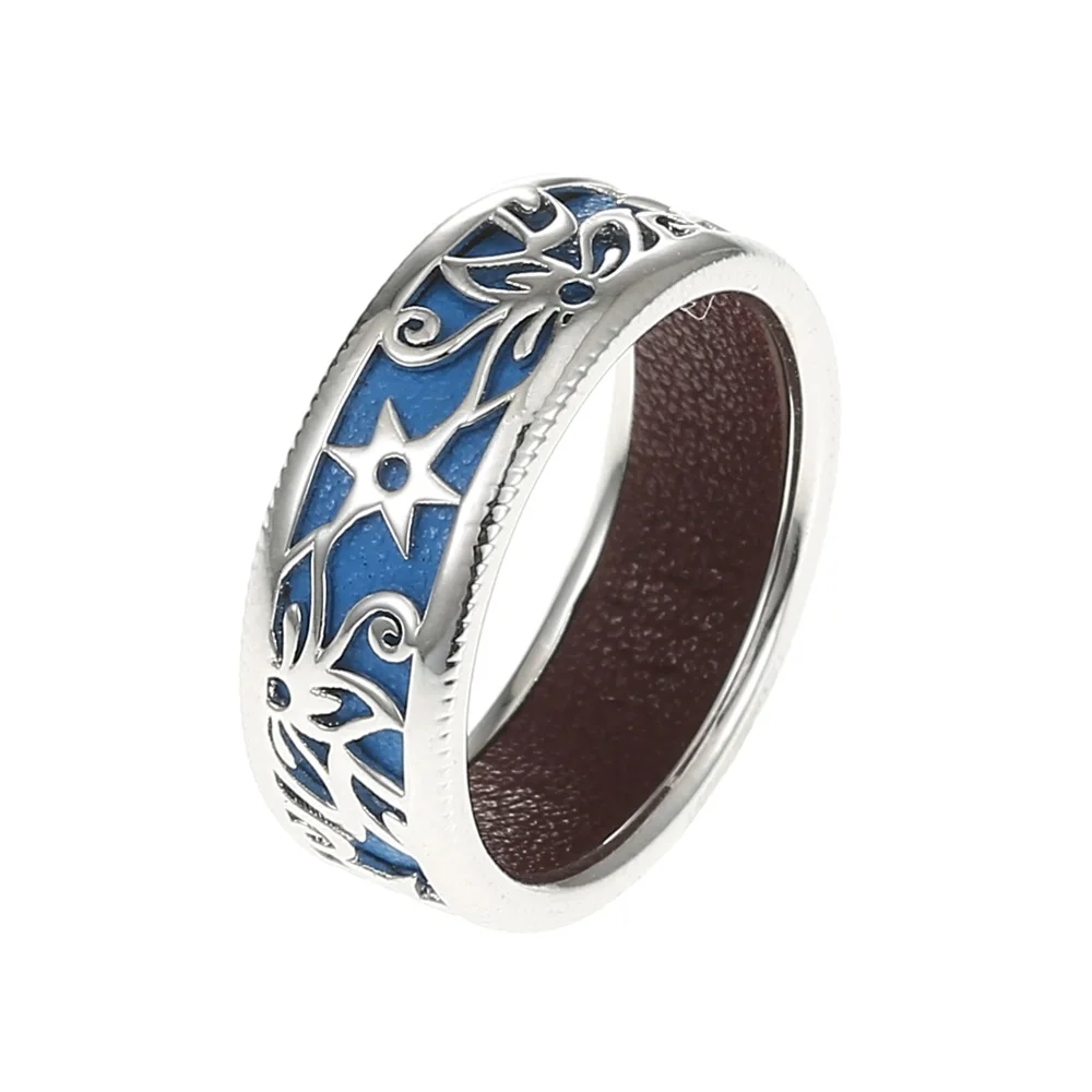 Legenstar кольца Цветы для женщин Ретро 925 серебро Bague жоржет Femme обручальное кольцо DIY обратимое кожаное кольцо