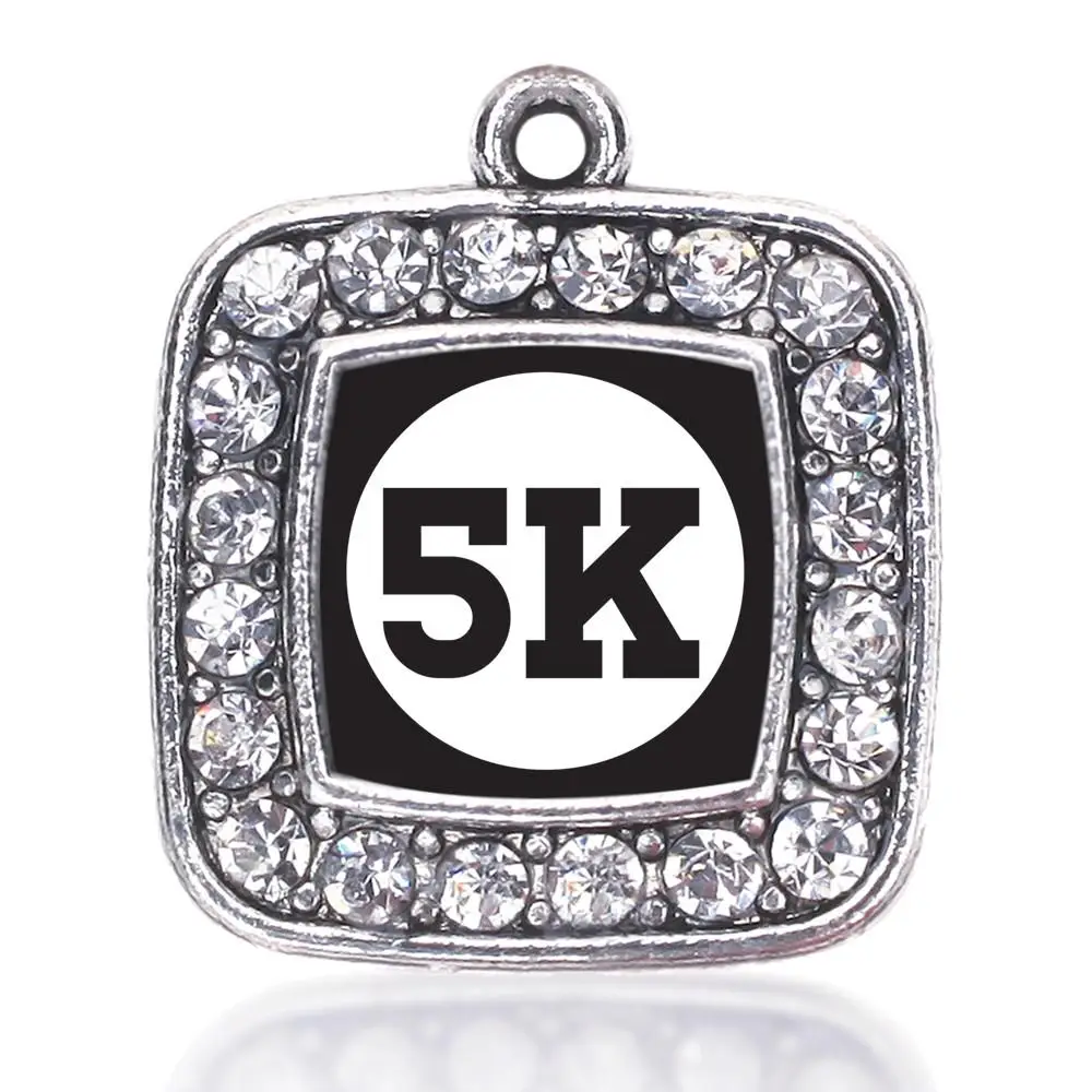 

5K бегунки квадратные очаровательные антикварные посеребренные ювелирные изделия с кристаллами