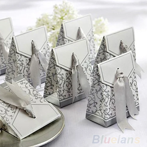 50 шт. оригинальная Золотая Серебряная лента подарок на свадьбу конфетная