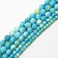 wholesale 3 14mm bluegreen snow jaspers round loose beads 15 bjr9 for jewelry making can mixed wholesale