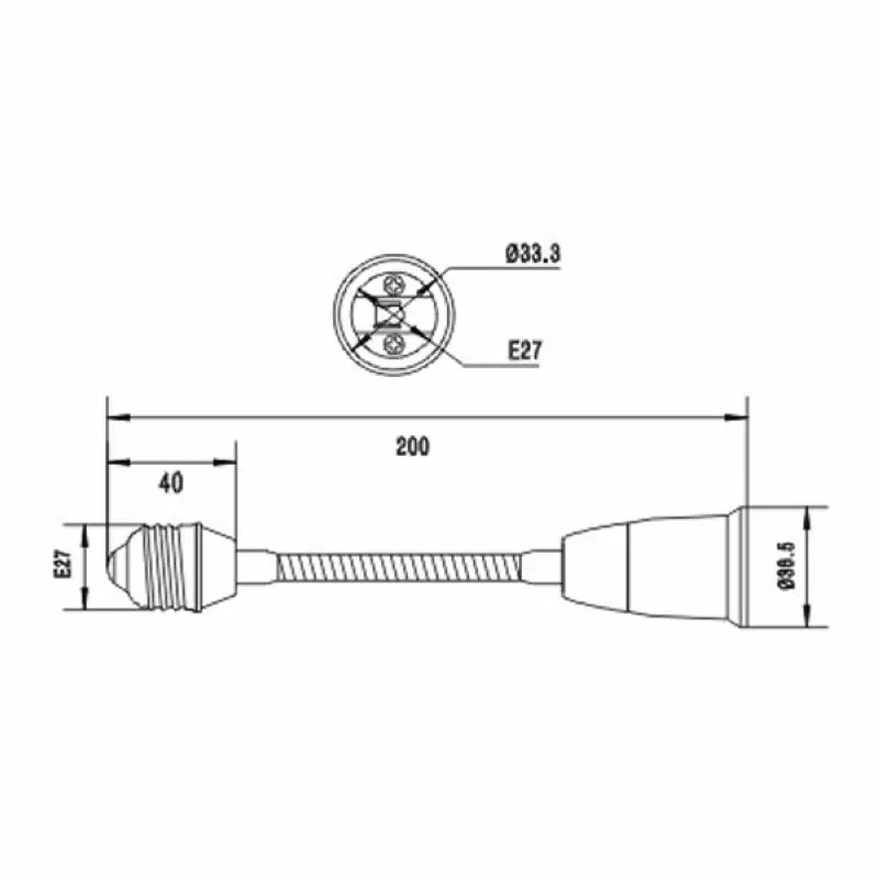 50 шт. удлинитель для светодиодных ламп E27 16 см 20 см|light converter|e27 to e27flexible lamp holder |
