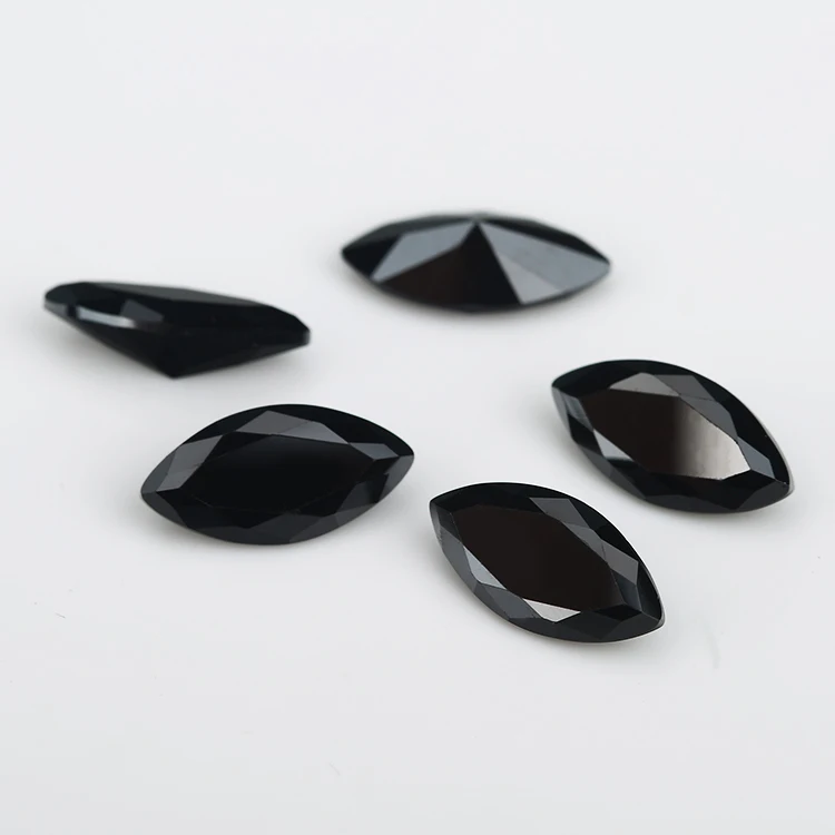

1.5x3-10x20mm Marquise Shape 5A Black CZ Stone Synthetic Gems Cubic Zirconia Beads For Jewelry