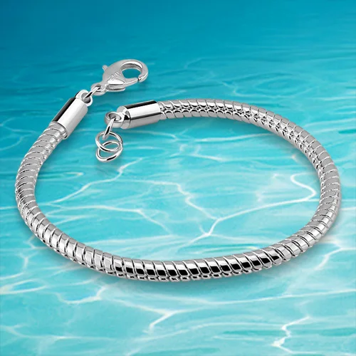 925 пробы серебряный мужской браслет ретро для мужчин. Браслет из змеиной кожи