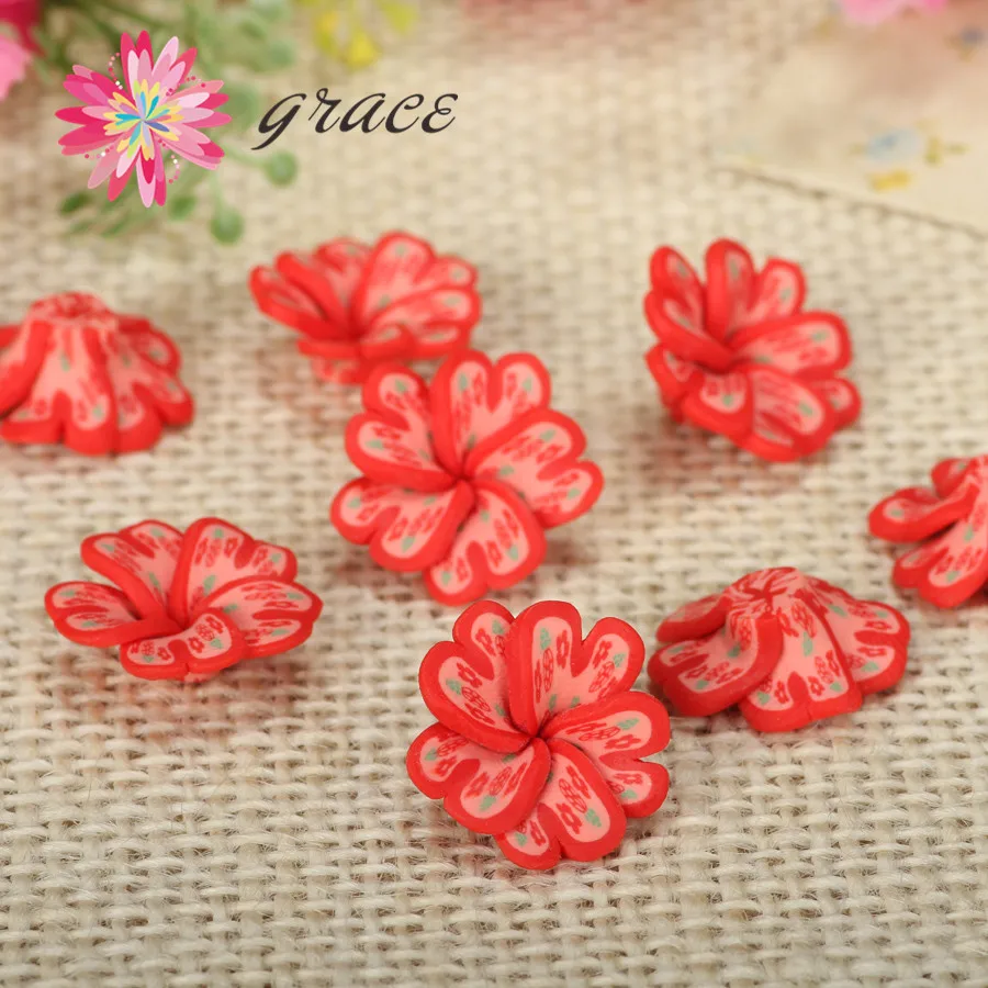 20 шт. 18 мм НОВЫЕ антикварные полимерные глины Плюмерия цветы бусины с плоским