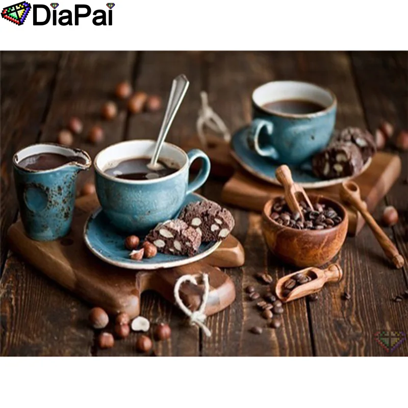 

DIAPAI 100% Full Square/Round Drill 5D DIY Diamond Painting "Coffee cup" Diamond Embroidery Cross Stitch 3D Decor A21037