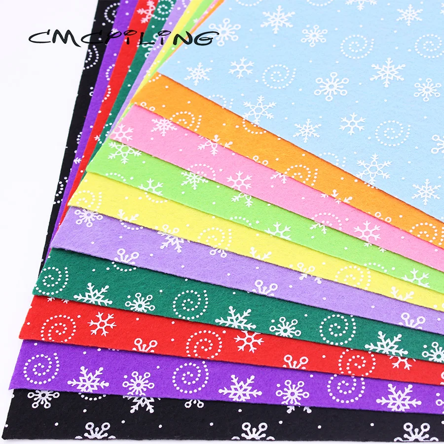 CMCYILING 10 шт./партия 30 см* 30 см набивной фетровый материал для детей Рукоделие Вышивка Куклы фетровый лист толщина 1 мм Снежинка