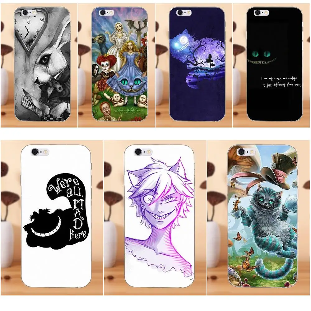 Мы все здесь сумасшедшие Алиса Cat для MOTO G G2 G3 G4 G5 htc 530 626 628 630 816 820 один A9 M7 M8 M9 M10 E9