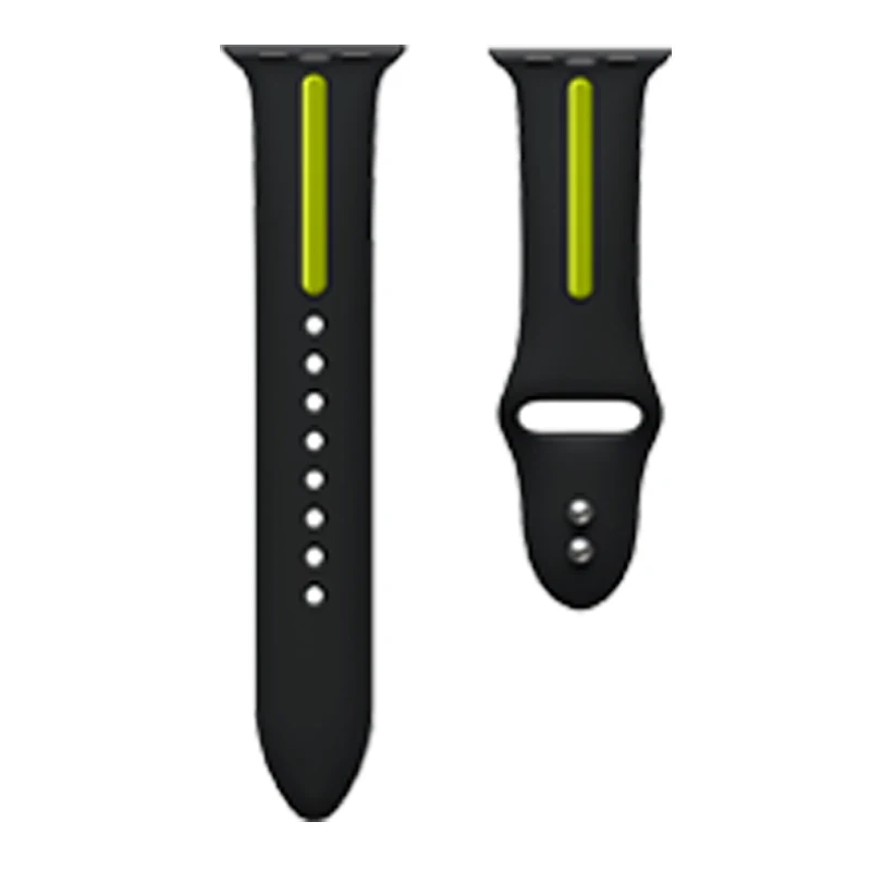 OSRUI спортивный силиконовый ремешок для apple watch band 42 мм 38 мм iwatch band 44 мм/44 3 2 1 резиновый браслет наручные часы аксессуары - Цвет ремешка: black cyan