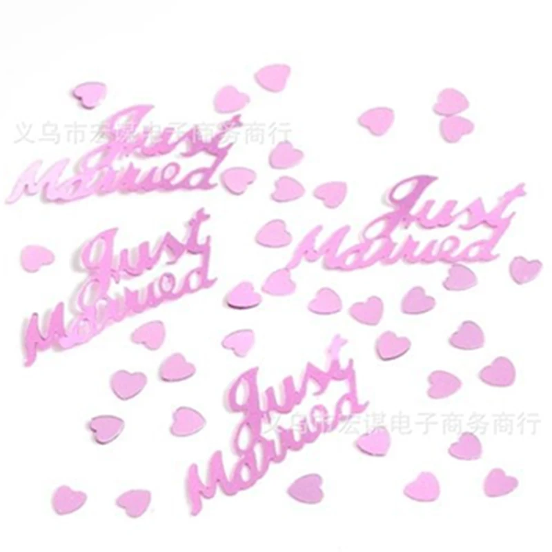 Розовые конфетти из фольги в форме сердца 15 г | Дом и сад