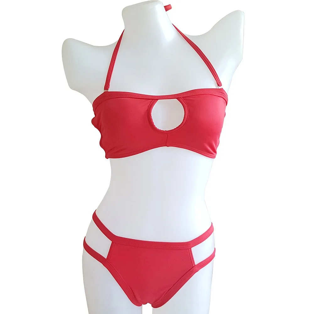 Женский купальный костюм однотонная одежда для плавания женская летняя пляжная