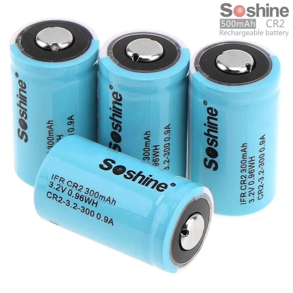 Soshine высокое качество 4 шт./лот IFR CR2 300 мАч 3 2 В LiFePO4 аккумуляторная батарея +