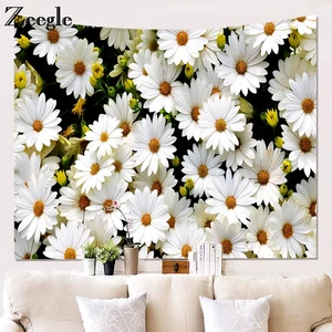 Настенный подвесной гобелен Zeegle с цветочным принтом мандала, пляжное полотенце, домашний декор, покрывало, скатерть, коврик для йоги, Декор, занавеска