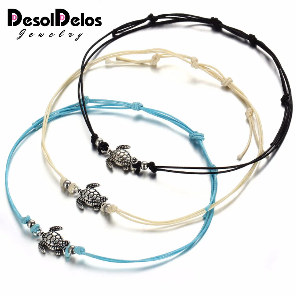 Летняя Пляжная черепаха в форме прелестная Веревка Браслеты для лодыжки женщин