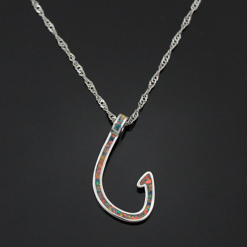 HAIMIS Коричневый Огненный Опал посеребренный Мужской Женский крючок подвеска