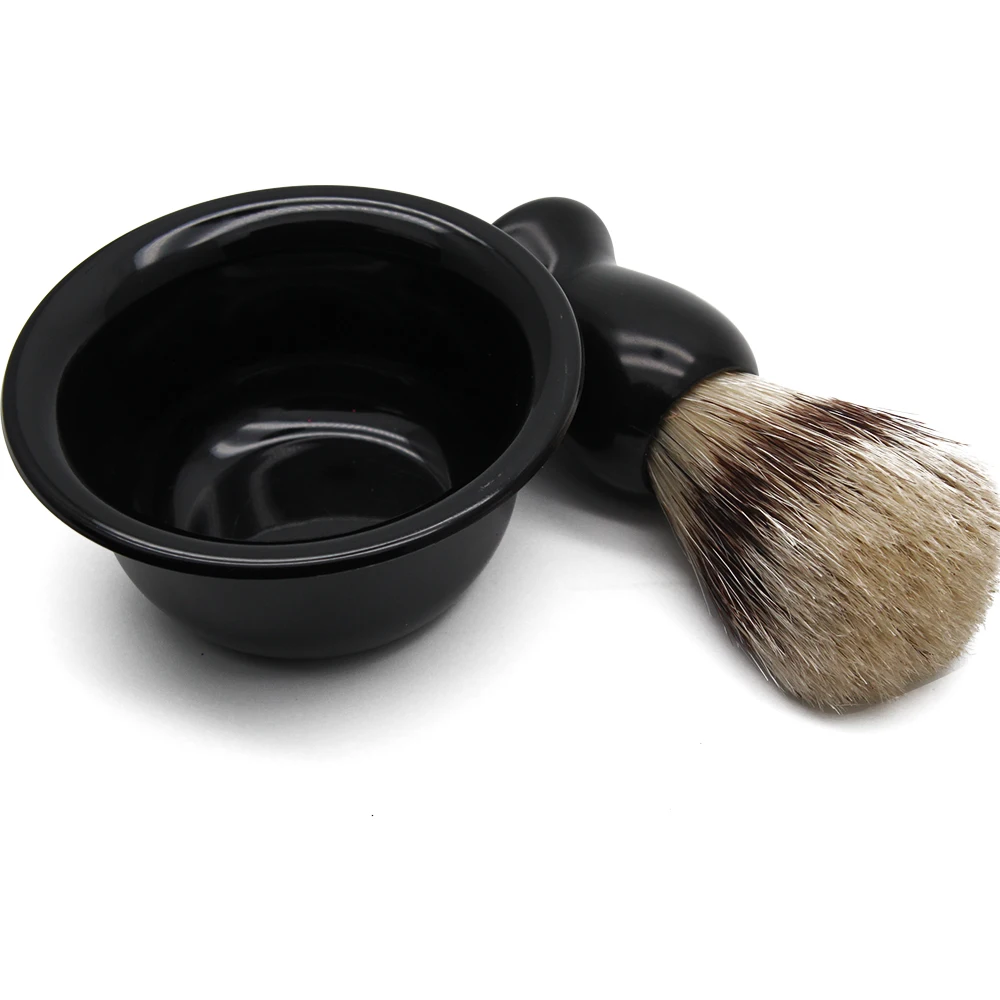 2 в 1 чаша для мыла бритья + щетка волос мужской инструмент чистки бороды качестве
