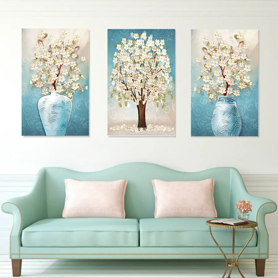 The Big White Flowers In Vase HD Print Canvas Paintings Wall Artwork Prints Picture Home Decor for Living Room | Дом и сад