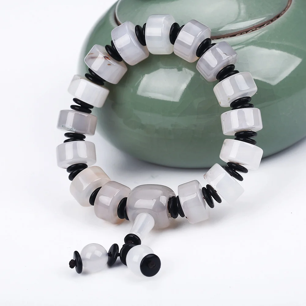 2018 Reiki White Jade Jewelry Natural Stone Buddha Beads Bracelet Men Elastic Rope Chain Charm For Women Pulseras Mujer | Украшения и