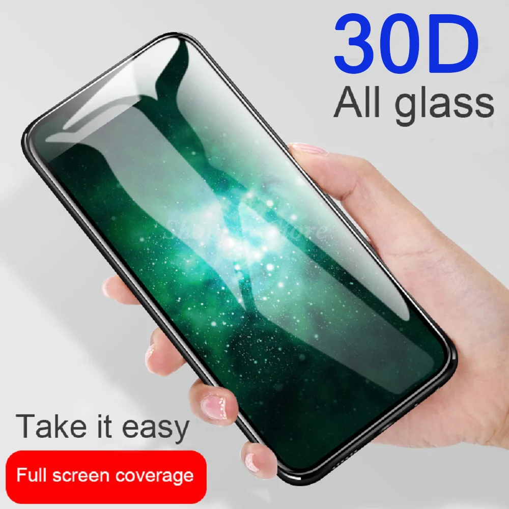 Закаленное стекло с полным покрытием 30D для iPhone X XS 8 7 6 6S Plus защитное точным