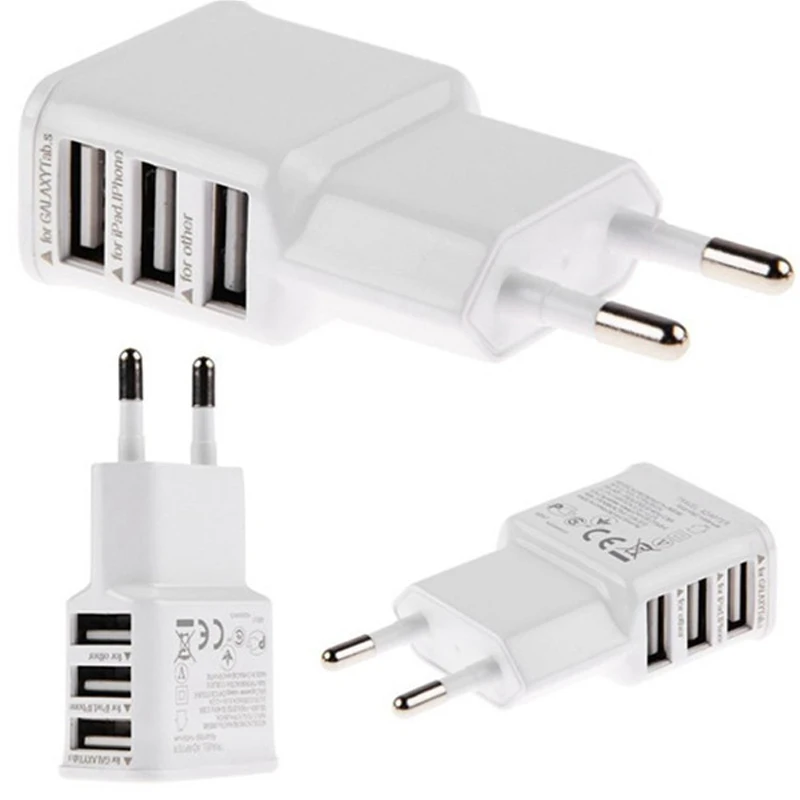Сетевое зарядное устройство с 3 USB портами 5 В 2 А|plug power adapter|plug powerus plug |