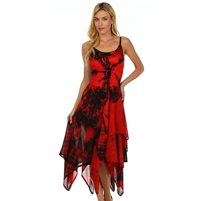 Новинка 2019 года женское платье-корсет с принтом на бретельках корсетом платком и