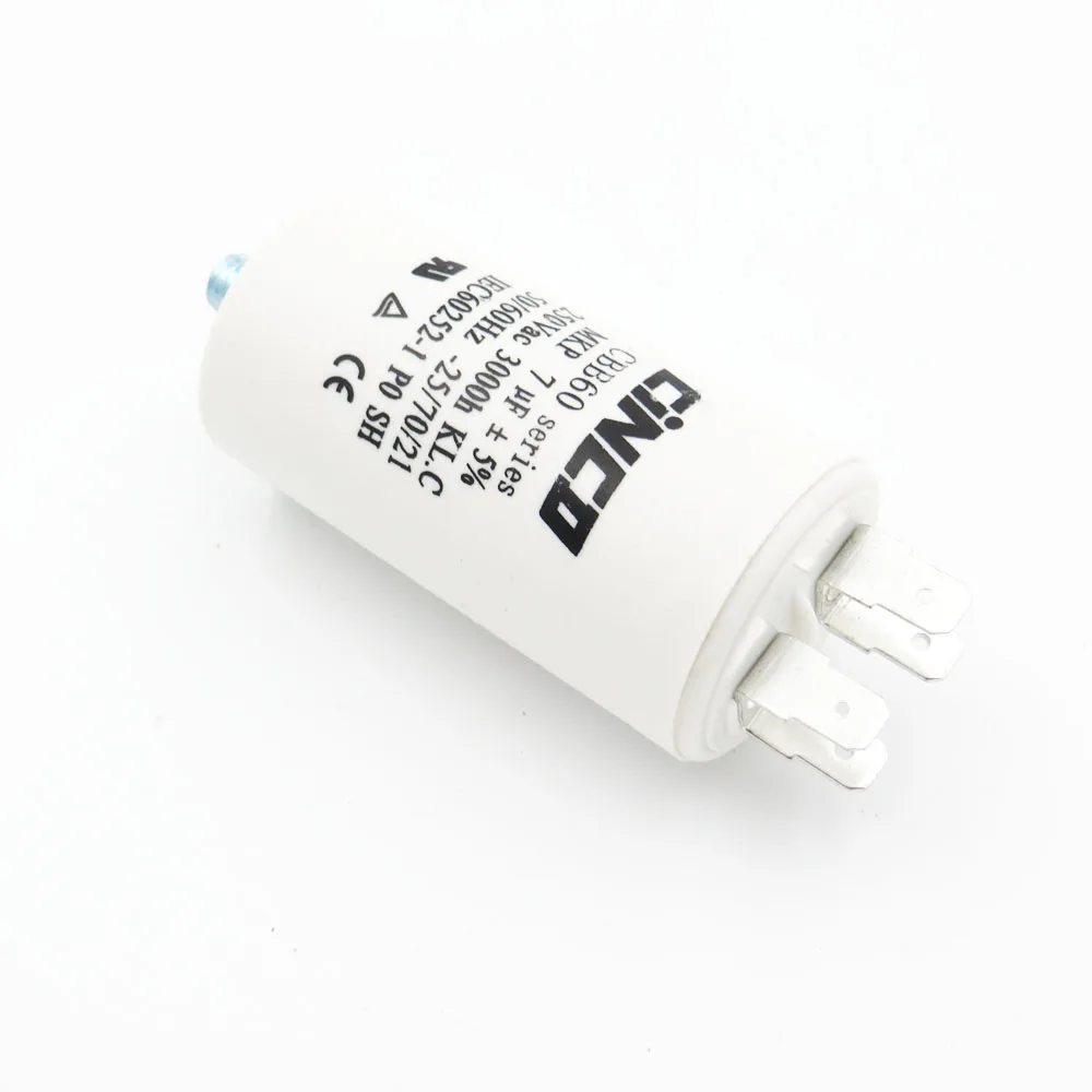 7 MFD 250VAC CBB60 моторные конденсаторы 4pin SH DB полипропиленовая Пленка Ac 250V 220V Водяной