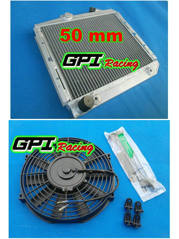 GPI Racing 50 мм радиатор из алюминиевого сплава + вентилятор для RENAULT 5/R5 9/11 GT TURBO AT 1984