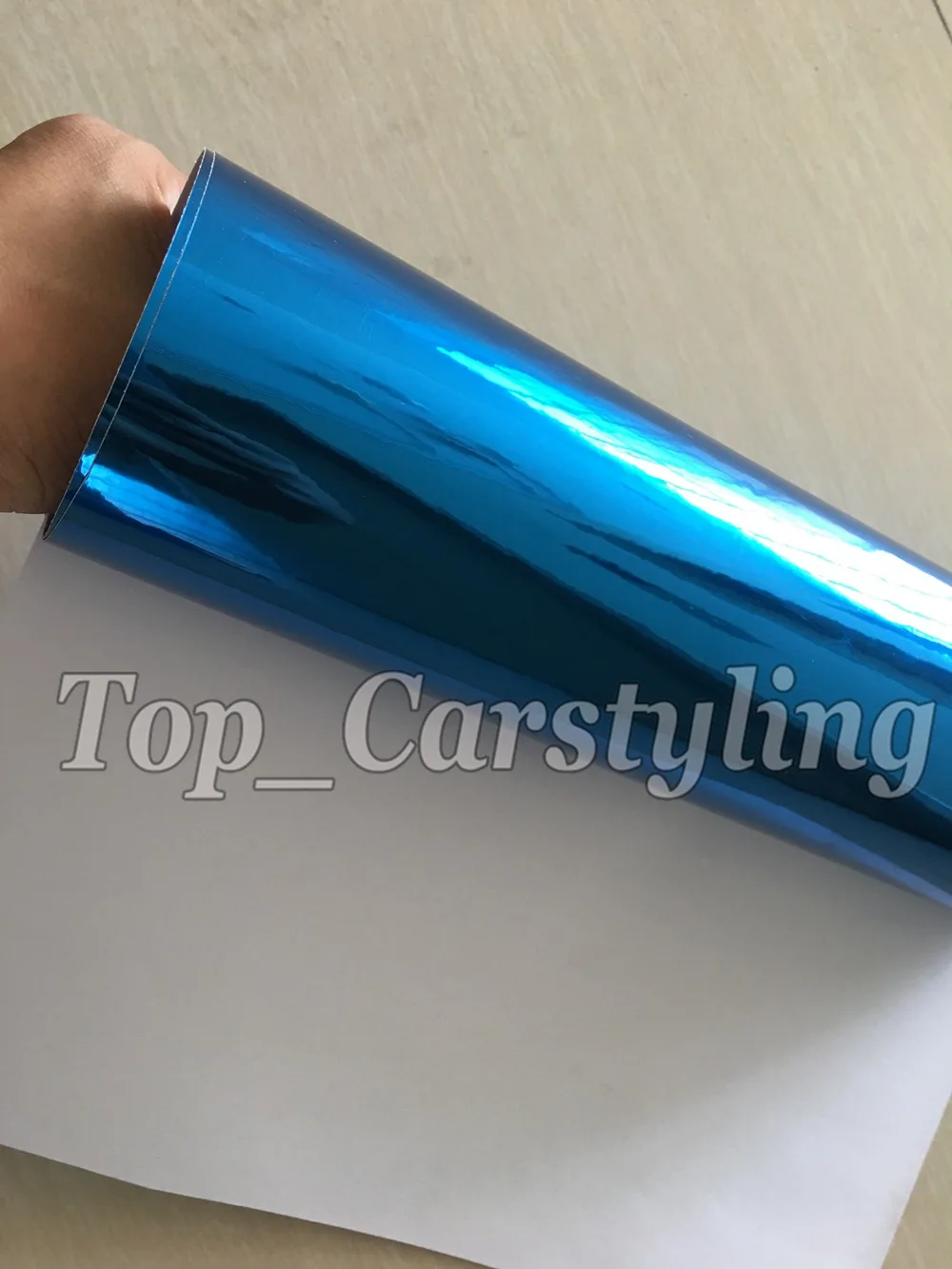 Синяя растягивающаяся хромированная зеркальная виниловая пленка PROT Wrap S для
