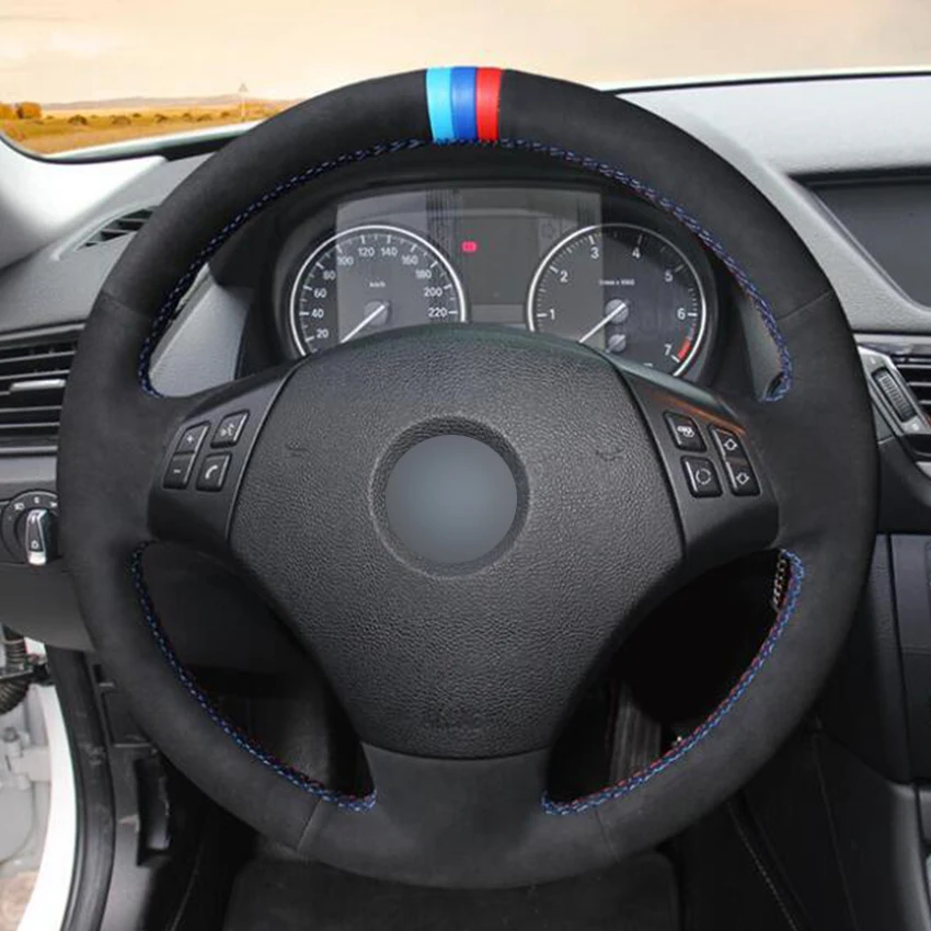 Черный замшевый телефон для BMW E90 320 318i 320i 325i 330i 320d X1 328xi 2007|Чехлы на руль| |
