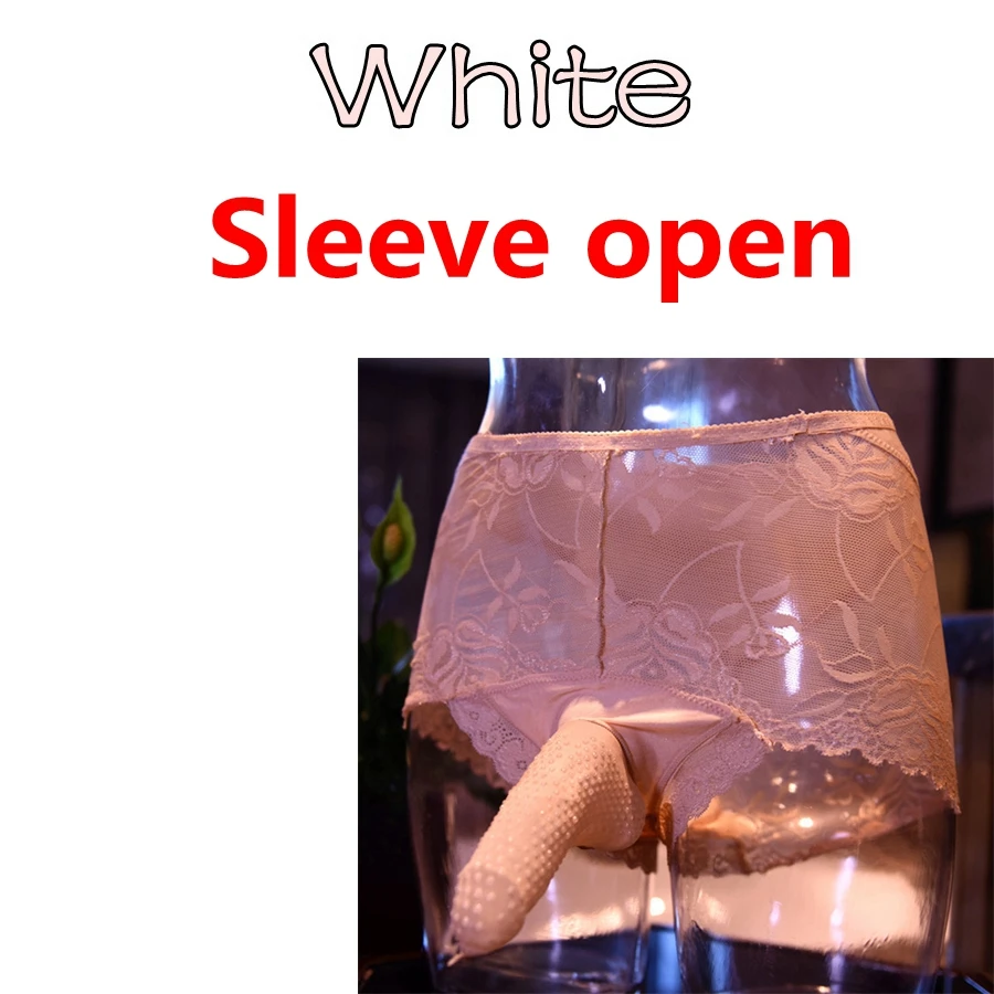 Мужское нижнее белье, кружевные сексуальные боксеры, дышащие, тонкие секционные, сексуальные, открытые/закрытые, с силиконовым рукавом, Молодежные боксеры, летние, бандаж - Цвет: 01