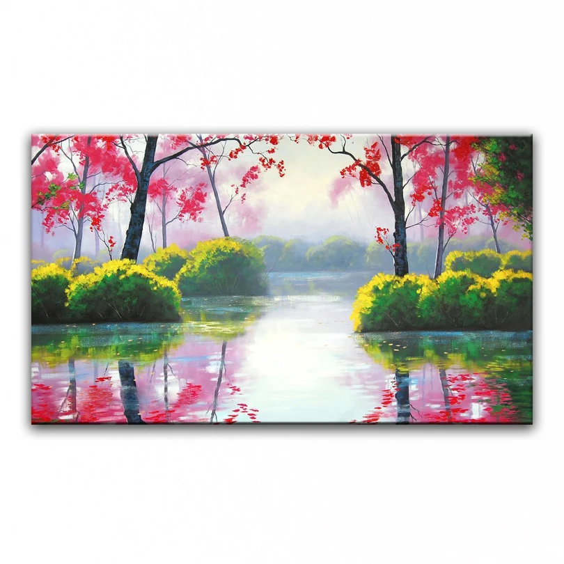 

100% hand painted oil painting Home decoration high quality landscape painting pictures DM16071922