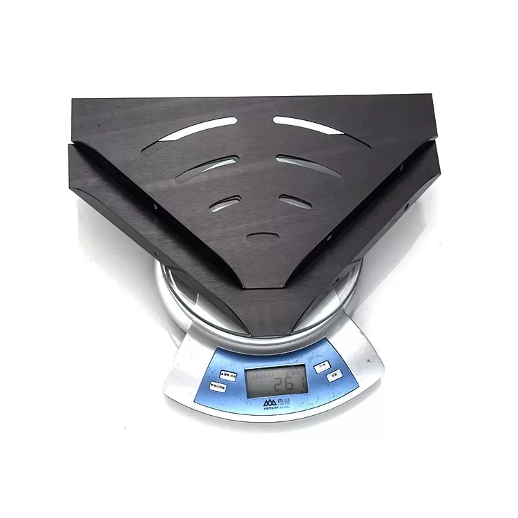 

Free shipping America style black color Double layer bathroom corner shelf aluminium bathroom storage shelf with hanging hook