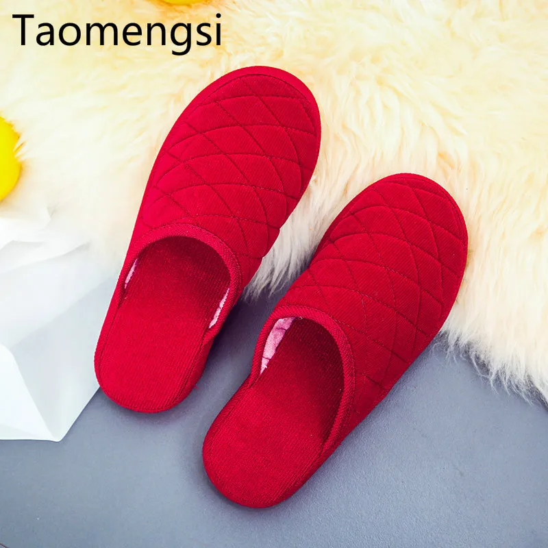 Taomengsi2018 зимние женские хлопковые тапочки с пенопластом домашние теплые плоской