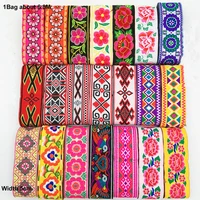 6 8mbag ethnic embroidered jacquard ribbons trim width 5cm lace fabric diy decoration handcraft apparel sewing headwear hb190